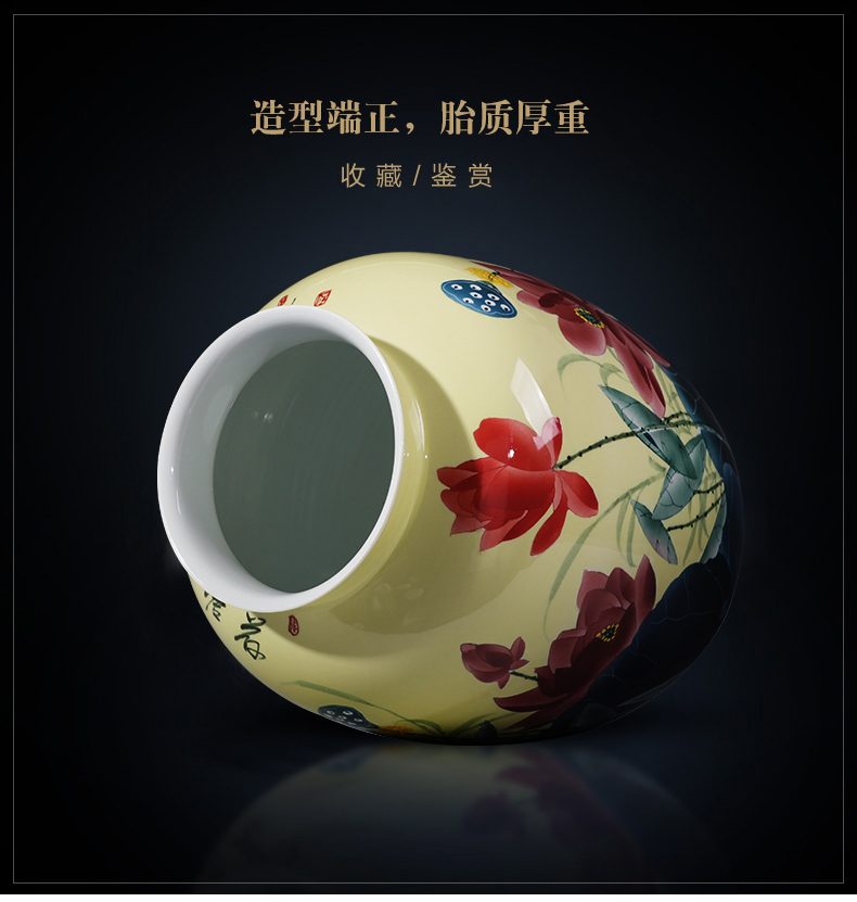 Jingdezhen ceramics hand - made lotus expressions using vase furnishing articles sitting room flower arranging rich ancient frame of Chinese style household ornaments