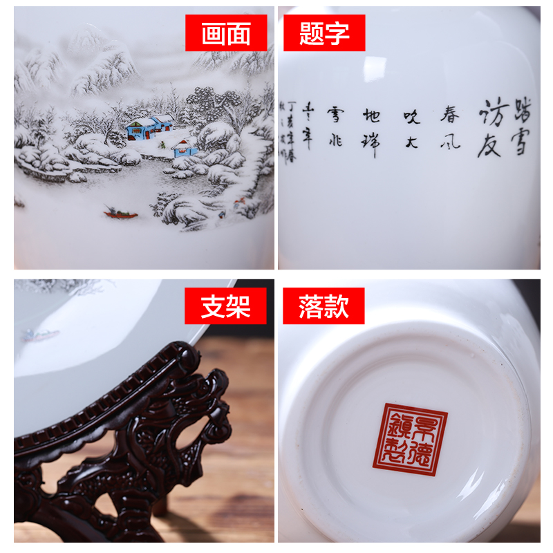 Jingdezhen ceramics floret bottle three - piece furnishing articles of modern Chinese style household living room TV ark adornment arranging flowers