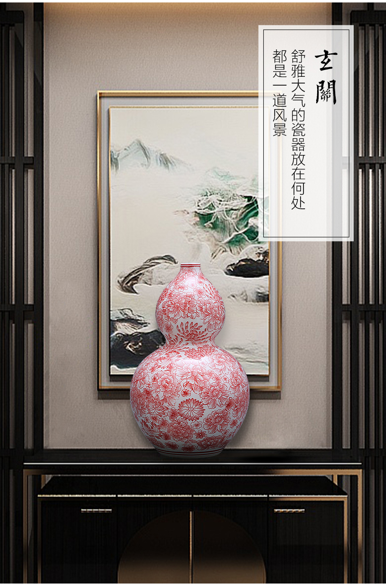 Jingdezhen ceramics antique flower is blue and white porcelain vases, new Chinese style household living room TV ark adornment furnishing articles