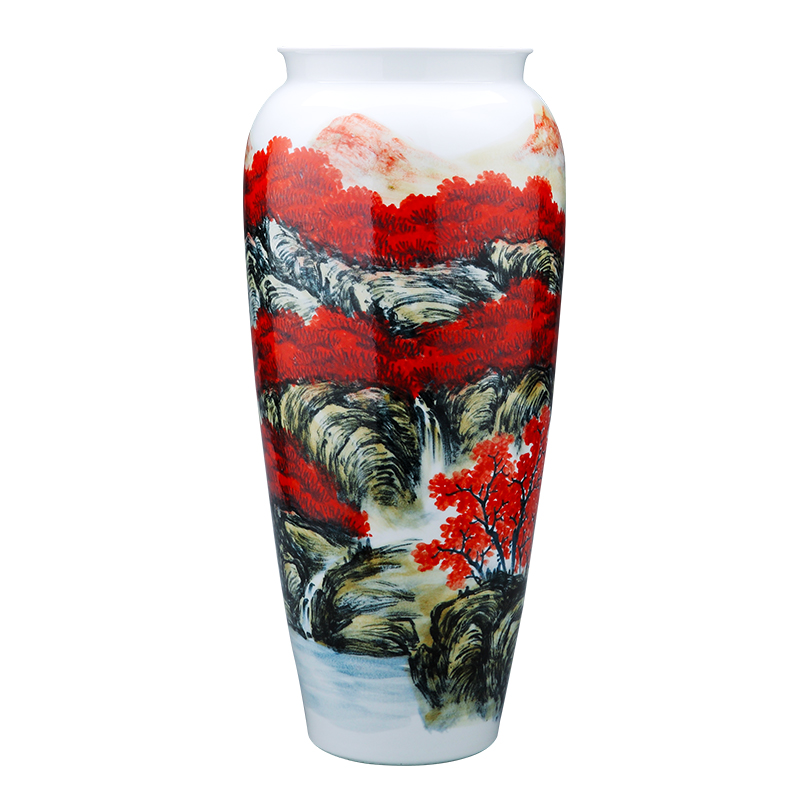 Jingdezhen ceramics by hand big vase landed high bottle cylinder straight household act the role ofing is tasted furnishing articles in the living room