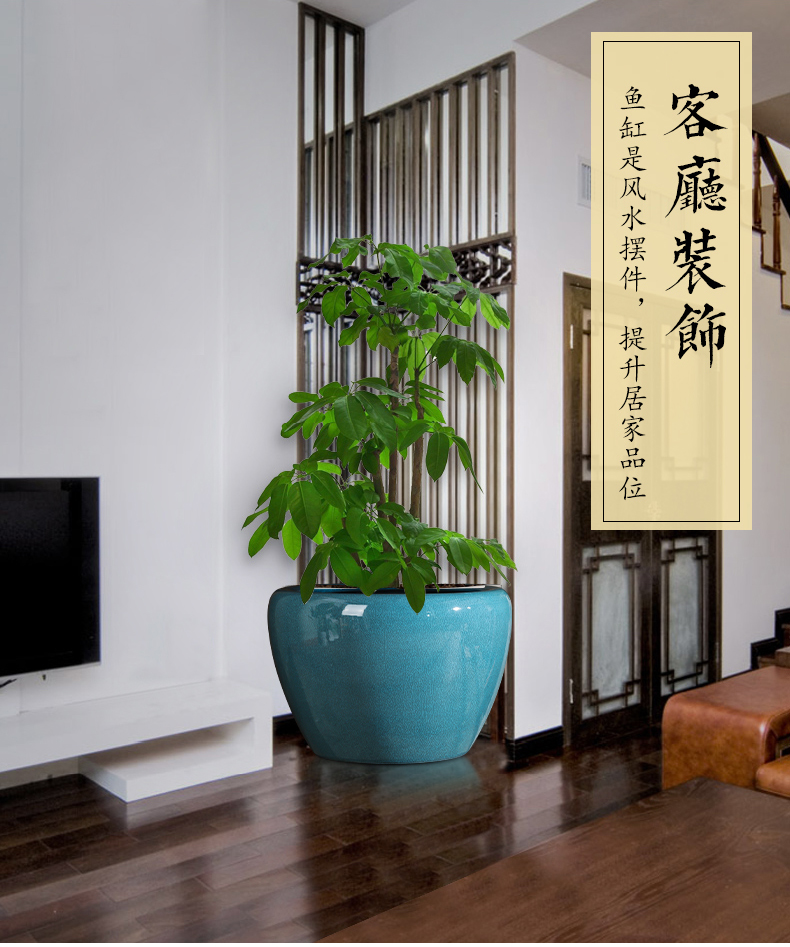 Jingdezhen ceramics archaize oversized goldfish bowl the tortoise cylinder water lily grass cooper hydroponic garden furnishing articles sitting room