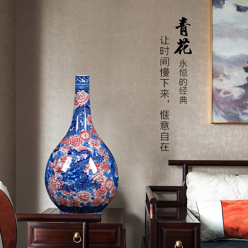 Jingdezhen ceramics vase hand - made porcelain antique Chinese style restoring ancient ways of emperor qianlong 's reign in extremely good fortune rich ancient frame handicraft