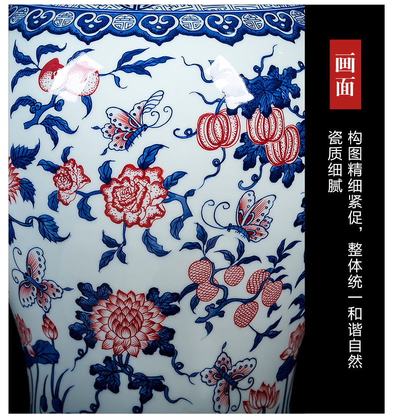 Jingdezhen ceramics hand - made the general pot of blue and white porcelain vase storage tank with cover furnishing articles sitting room of Chinese style arts and crafts