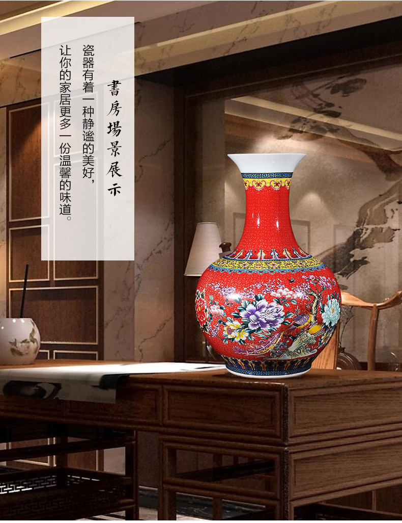 Jingdezhen ceramics European - style colored enamel of large vase flower arranging TV ark adornment furnishing articles large living room