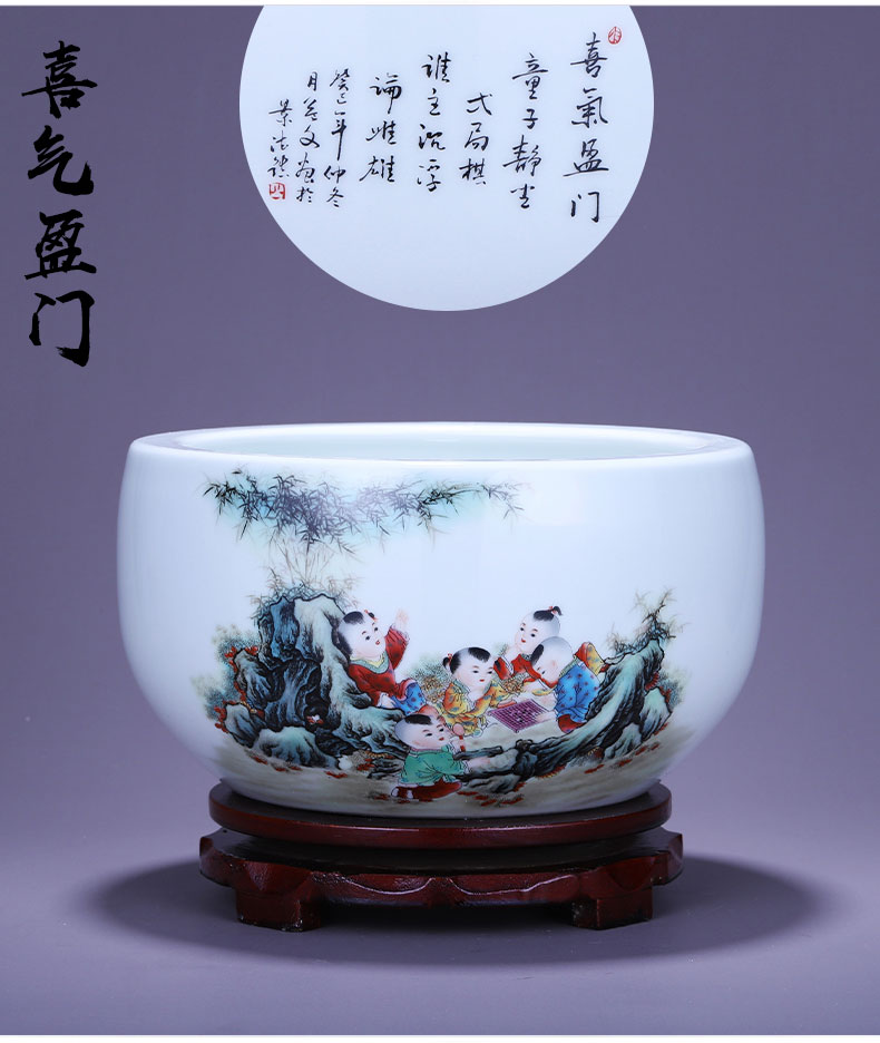 Jingdezhen ceramics aquarium tortoise cylinder feng shui plutus cornucopia of Chinese style home sitting room adornment is placed