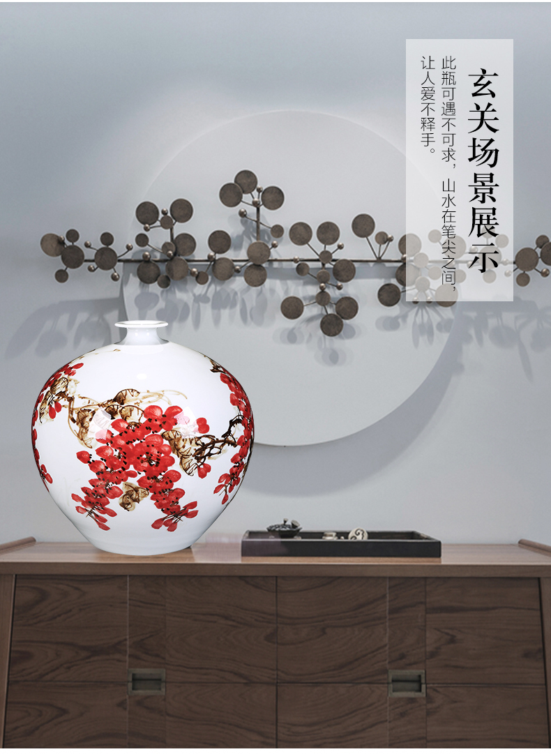 Jingdezhen ceramics vase hand - made flower arranging furnishing articles of modern Chinese style household living room TV cabinet decoration porcelain