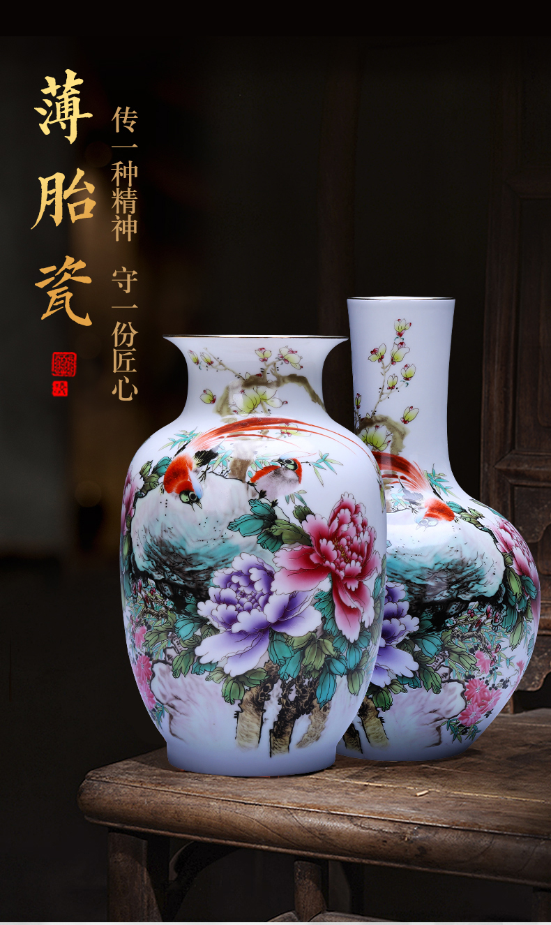 Jingdezhen ceramics powder enamel vase furnishing articles sitting room of Chinese style household decorative flower arranging rich ancient frame TV ark, act the role ofing is tasted