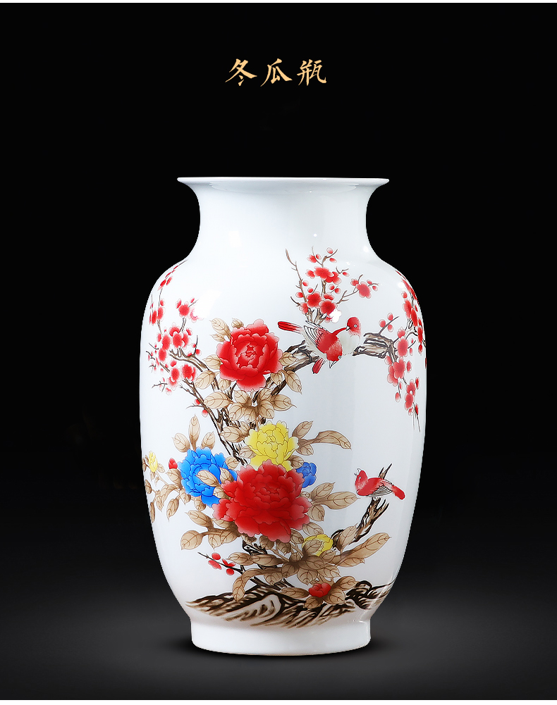 Jingdezhen ceramics powder enamel peony flowers in the vase is placed the new Chinese style big hydroponic home sitting room adornment