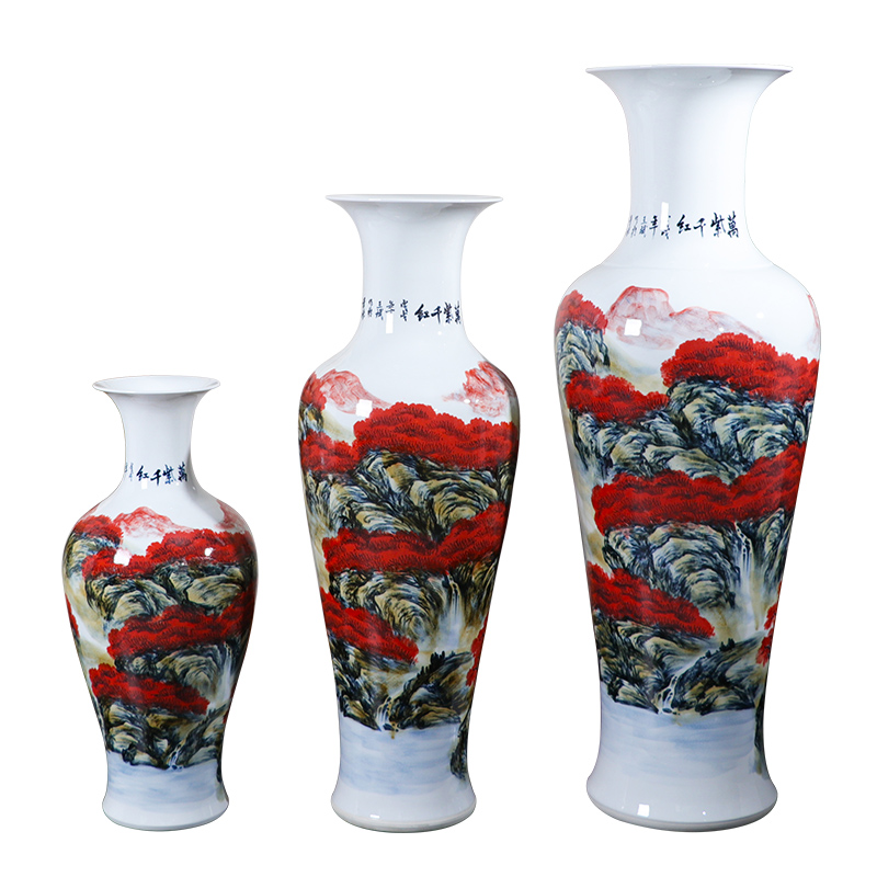 Jingdezhen ceramics hand - made heavy ground vase large - sized high hotel adornment of the sitting room of Chinese style household furnishing articles