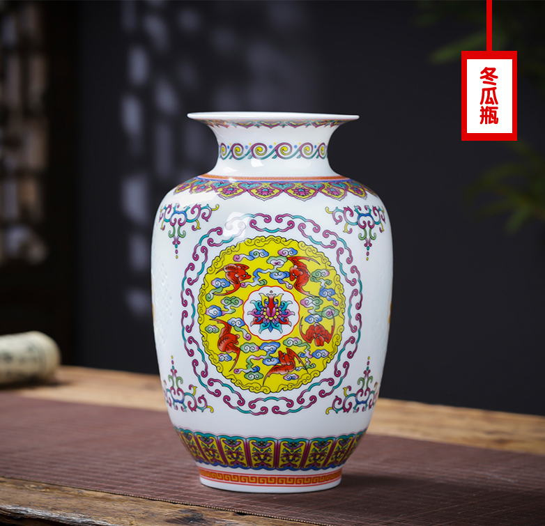 Blue and white porcelain of jingdezhen ceramics thin foetus and exquisite floret bottle of modern home living room TV ark adornment furnishing articles