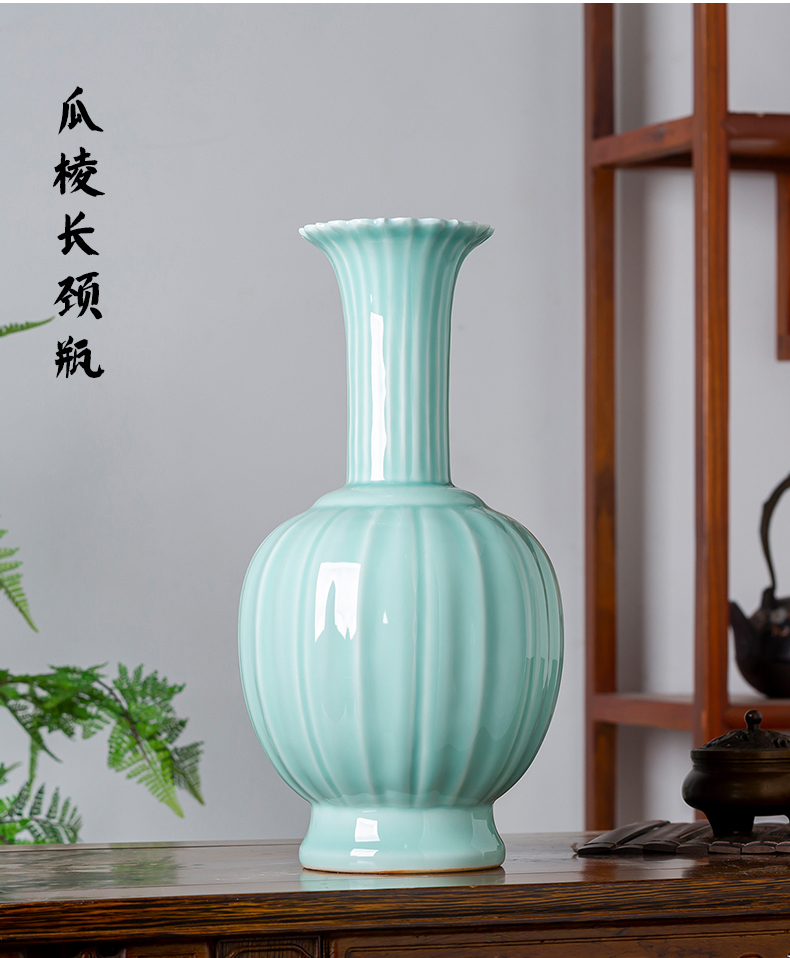 Jingdezhen ceramics imitation the qing yongzheng blue glaze vase is placed the new Chinese style household living room TV cabinet decoration