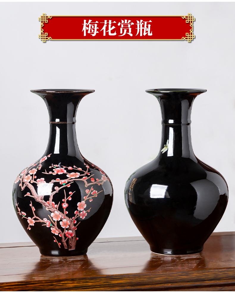 Jingdezhen ceramics sharply porcelain glaze vase sitting room of Chinese style household adornment flower arranging TV ark, handicraft