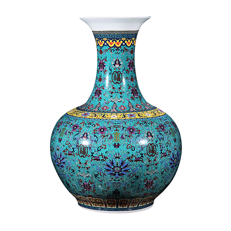 Jingdezhen ceramics European - style colored enamel of large vase flower arranging TV ark adornment furnishing articles large living room