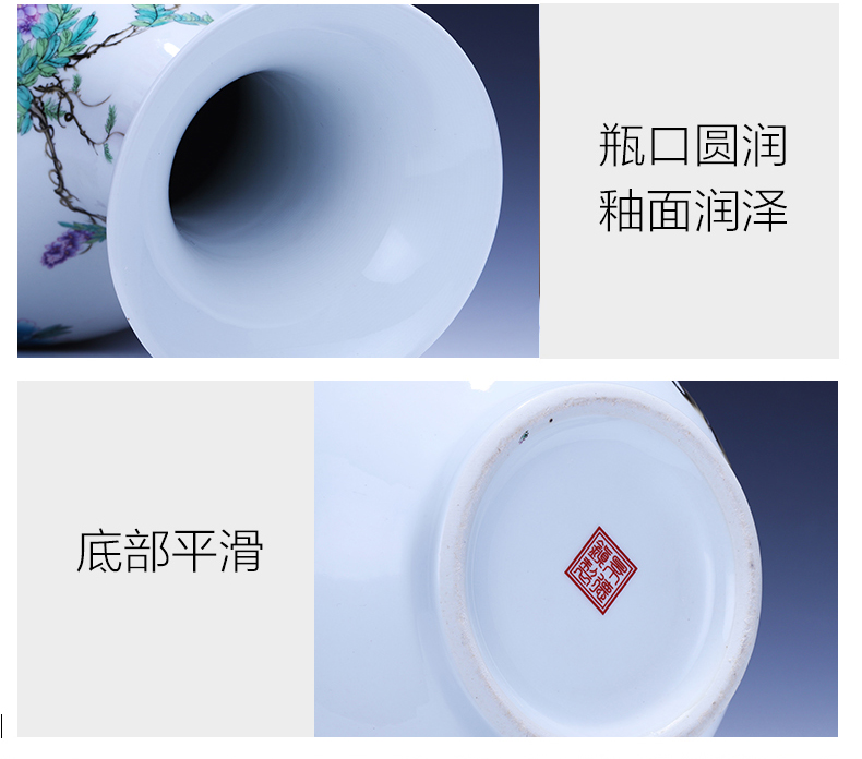 Jingdezhen ceramics powder enamel vase furnishing articles of modern Chinese style household flower arrangement sitting room TV ark, wine accessories