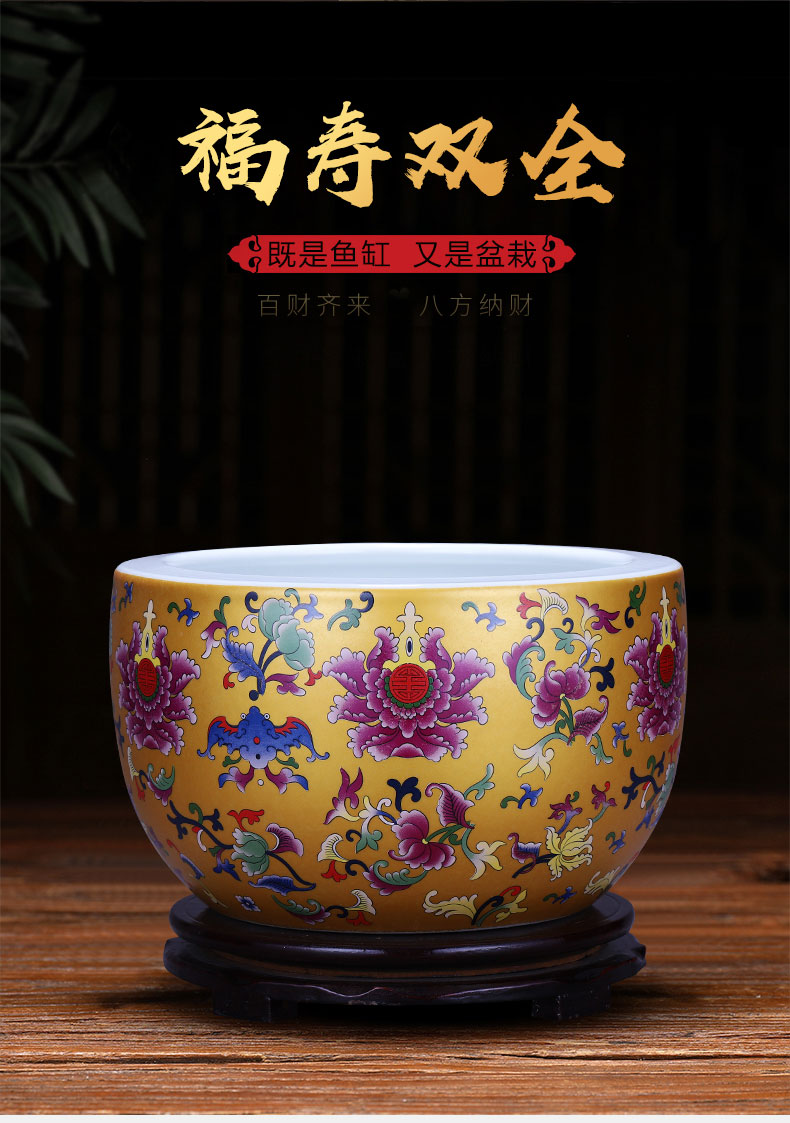 Jingdezhen ceramics cornucopia cylinder porch place a thriving business feng shui basin home sitting room adornment aquarium