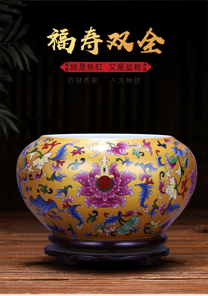 Jingdezhen ceramics feng shui plutus aquarium cornucopia water lily flower pot of tea to wash to writing brush washer water shallow place ornament