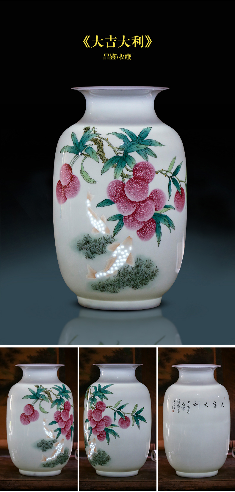 Jingdezhen ceramics hand - made thin foetus and exquisite new Chinese style household vase rich ancient frame sitting room adornment is placed