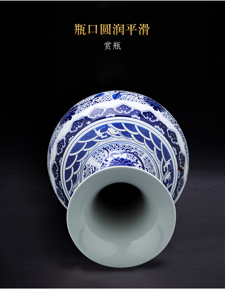 Jingdezhen ceramics antique hand - made flowers of blue and white porcelain bottle place to live in the sitting room TV ark adornment arranging flowers