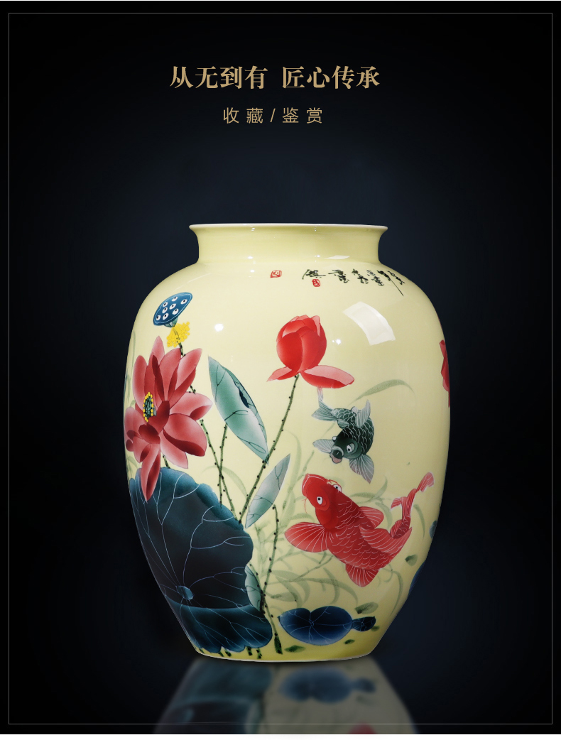 Jingdezhen ceramics hand - made lotus expressions using vase furnishing articles sitting room flower arranging rich ancient frame of Chinese style household ornaments