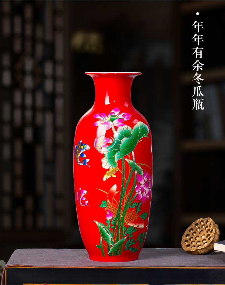 Jingdezhen ceramics titian lucky bamboo vase furnishing articles household act the role ofing is tasted I sitting room flower arranging the lily flowers