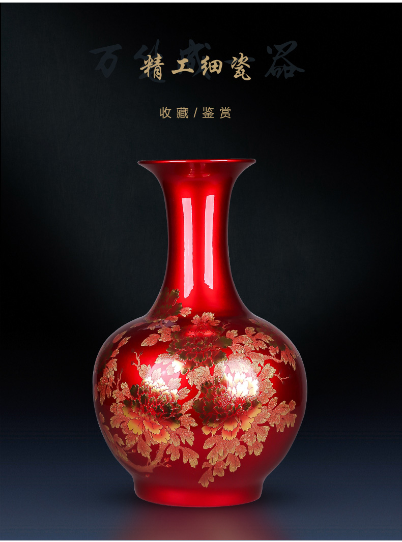 Jingdezhen ceramics of large vase large crystal glaze blooming flowers sitting room adornment flower arranging act the role ofing is tasted furnishing articles