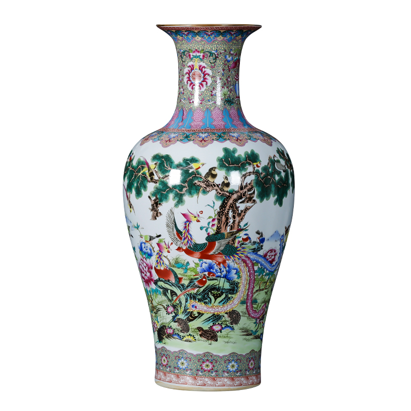 Jingdezhen porcelain ceramic floor large vase furnishing articles antique porcelain sitting room of Chinese style household, hotel decoration