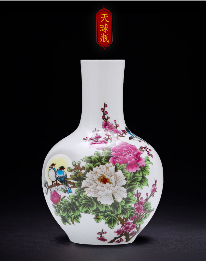 Jingdezhen ceramics dried flowers floret bottle furnishing articles household act the role ofing is tasted wine rich ancient frame decorative Chinese flower arranging living room