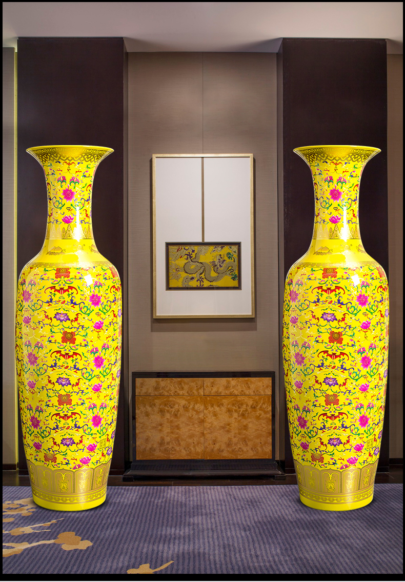 Jingdezhen ceramics China red vase landing extra large hotel opening gifts porcelain of sitting room adornment is placed