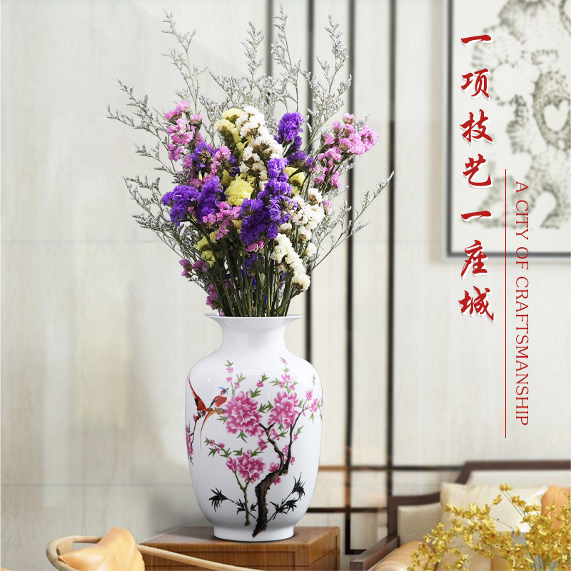 Jingdezhen ceramics dried flowers floret bottle wine sitting room of Chinese style household adornment furnishing articles ikebana arts and crafts