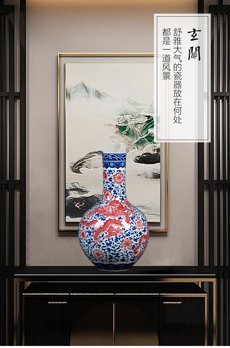 Jingdezhen ceramics hand - made antique vase of blue and white porcelain vases sitting room adornment is placed household act the role ofing is tasted handicraft