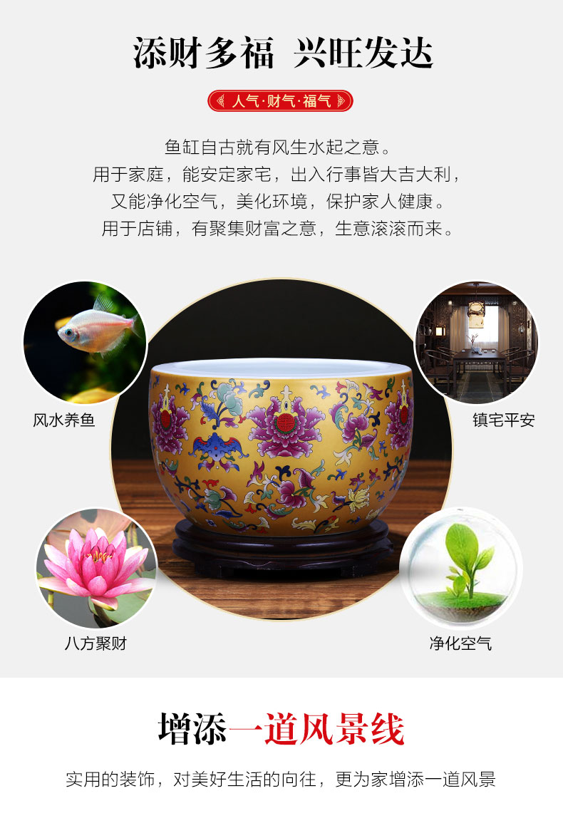 Jingdezhen ceramics cornucopia cylinder porch place a thriving business feng shui basin home sitting room adornment aquarium