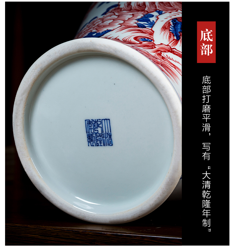 Hand - made name plum flower vase of blue and white porcelain of jingdezhen ceramics name plum bottle of flower arrangement sitting room adornment of Chinese style household furnishing articles