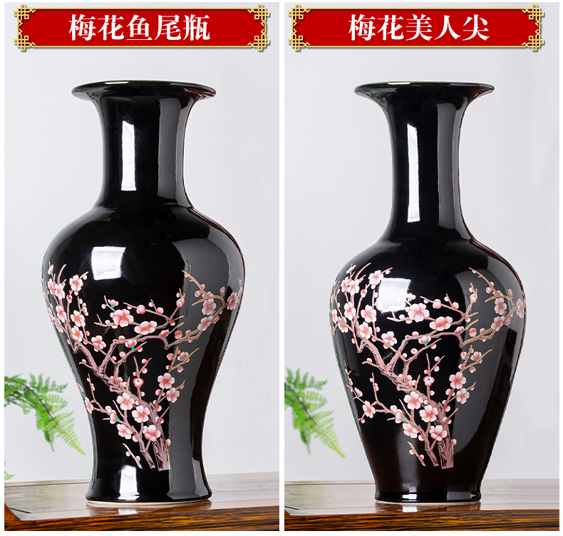 Jingdezhen ceramics sharply porcelain glaze vase sitting room of Chinese style household adornment flower arranging TV ark, handicraft