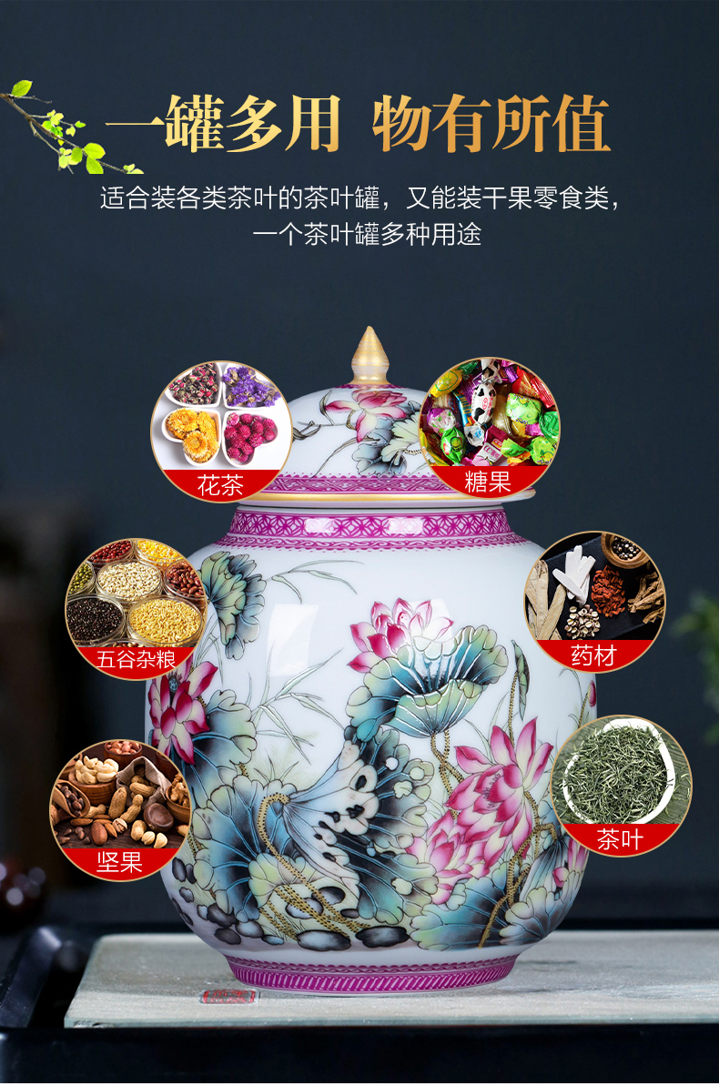 Jingdezhen ceramics trumpet pastel colored enamel small tea pot home receive storage adornment furnishing articles