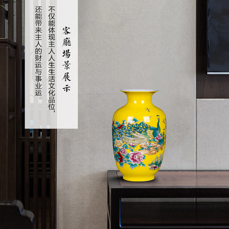 Jingdezhen ceramics glaze color insert small vase furnishing articles furnishing articles rich ancient frame the sitting room of Chinese style household decorations