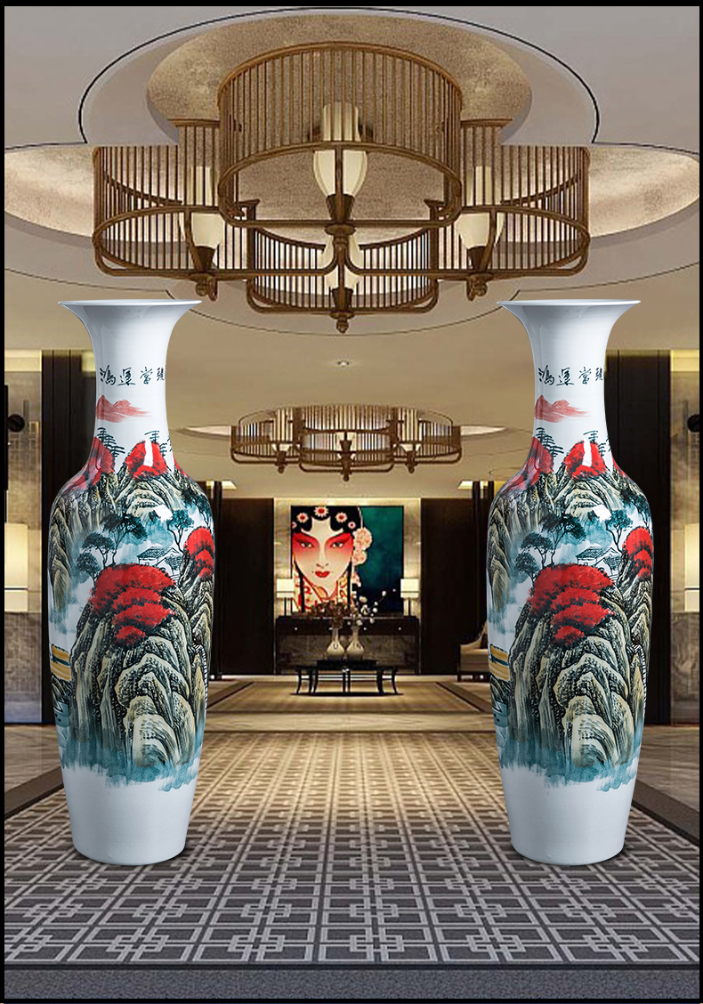 Jingdezhen porcelain ceramic hand - made luck, large vases, new Chinese style hotel sitting room adornment is placed