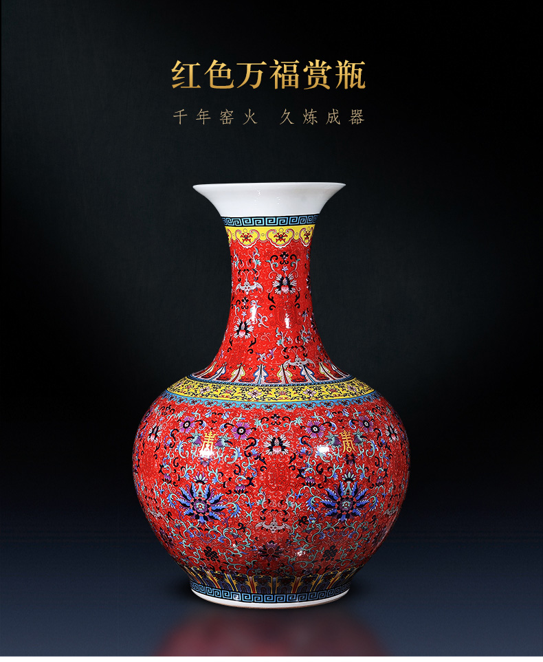 Jingdezhen ceramics European - style colored enamel of large vase flower arranging TV ark adornment furnishing articles large living room