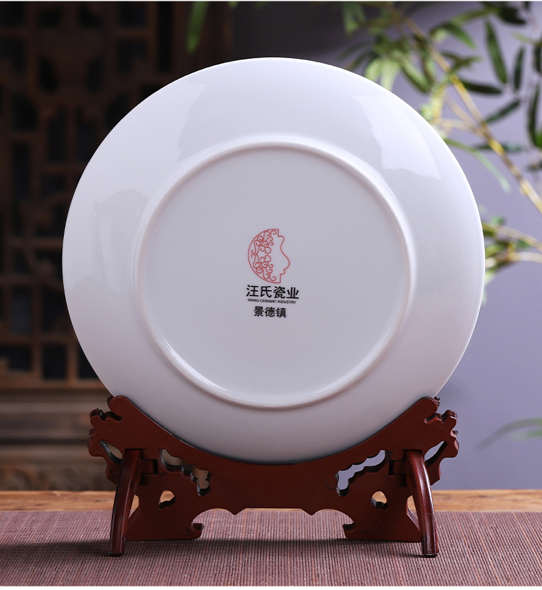 Jingdezhen porcelain ceramic figure, Kowloon feng shui hang dish large decorative plate of new Chinese style household adornment furnishing articles