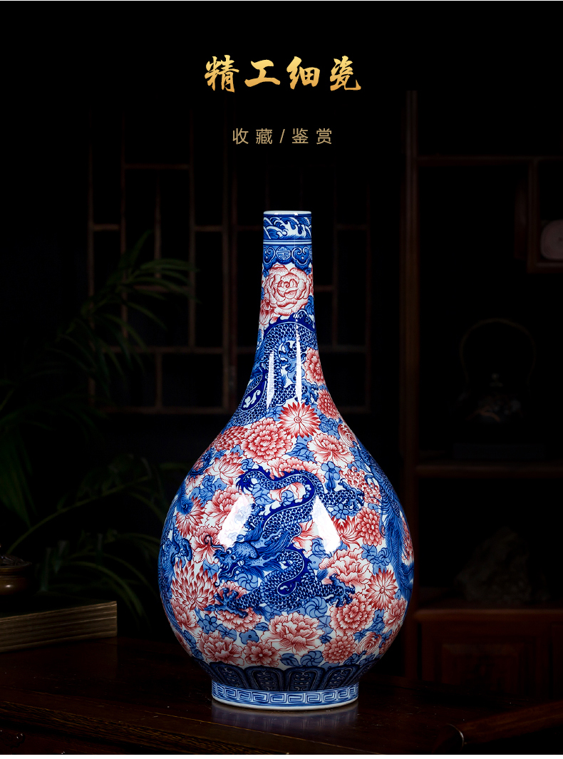 Jingdezhen ceramics vase hand - made porcelain antique Chinese style restoring ancient ways of emperor qianlong 's reign in extremely good fortune rich ancient frame handicraft