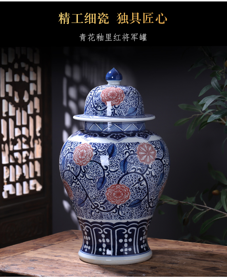 Jingdezhen ceramics vase general hand - made antique store content of blue and white porcelain pot decorate household act the role ofing is tasted furnishing articles