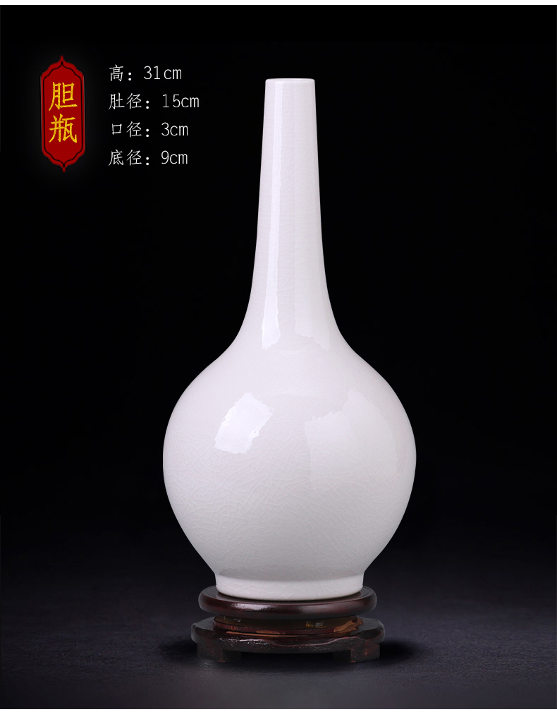 Jingdezhen ceramics furnishing articles sitting room of I and contracted white vase flower arrangement home wine rich ancient frame adornment