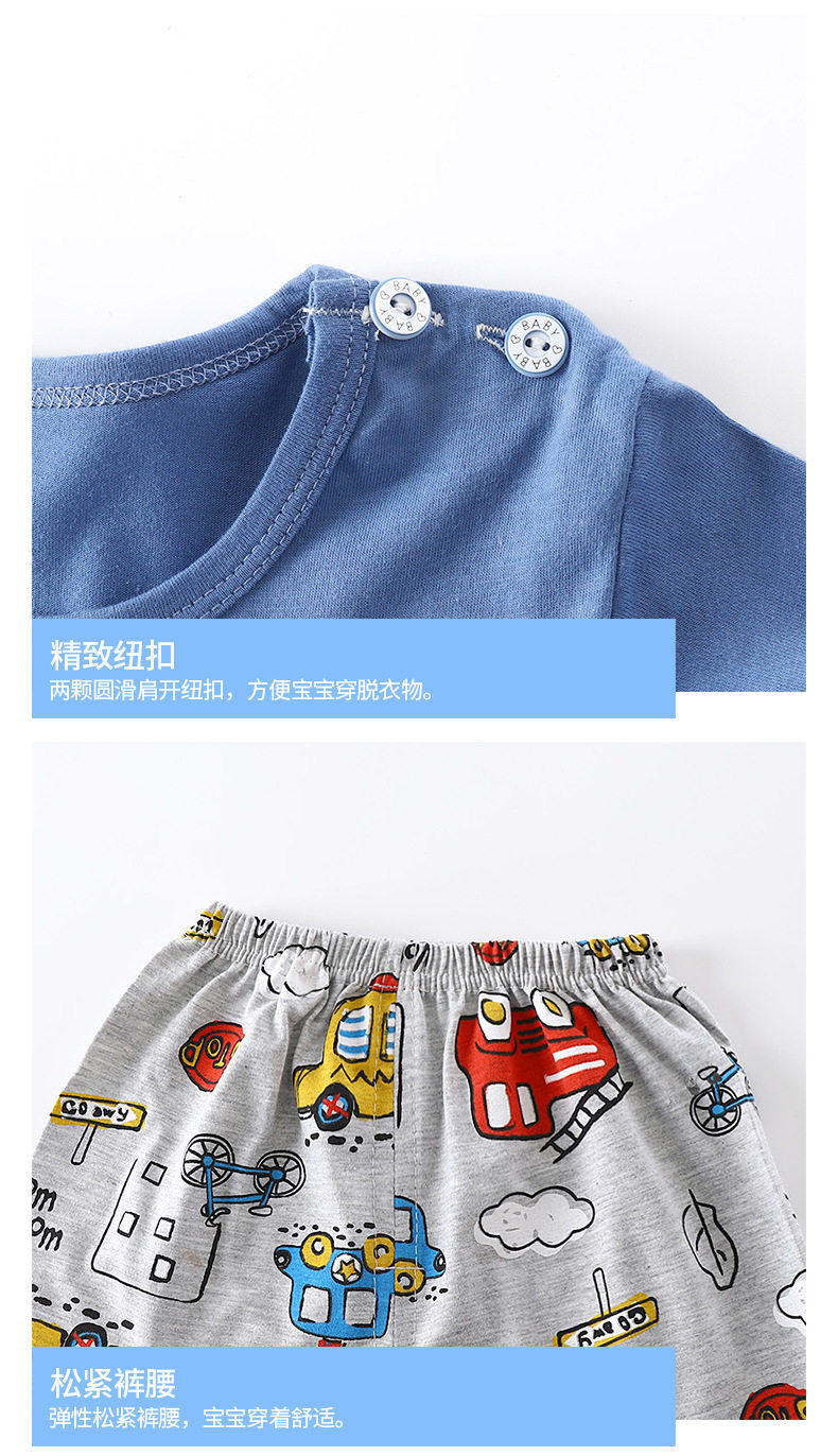 Kids Cotton Short Sleeve T-Shirt & Shorts Set - Cute Cartoon Summer Outfit O1CN014dBZ3x1iSkNIECNvJ !!497464412