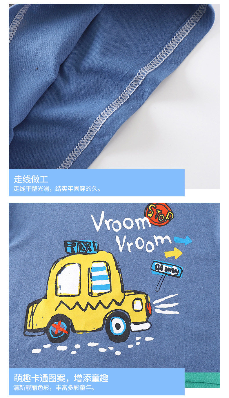 Kids Cotton Short Sleeve T-Shirt & Shorts Set - Cute Cartoon Summer Outfit O1CN01GaSQzQ1iSkNF1OMm5 !!497464412