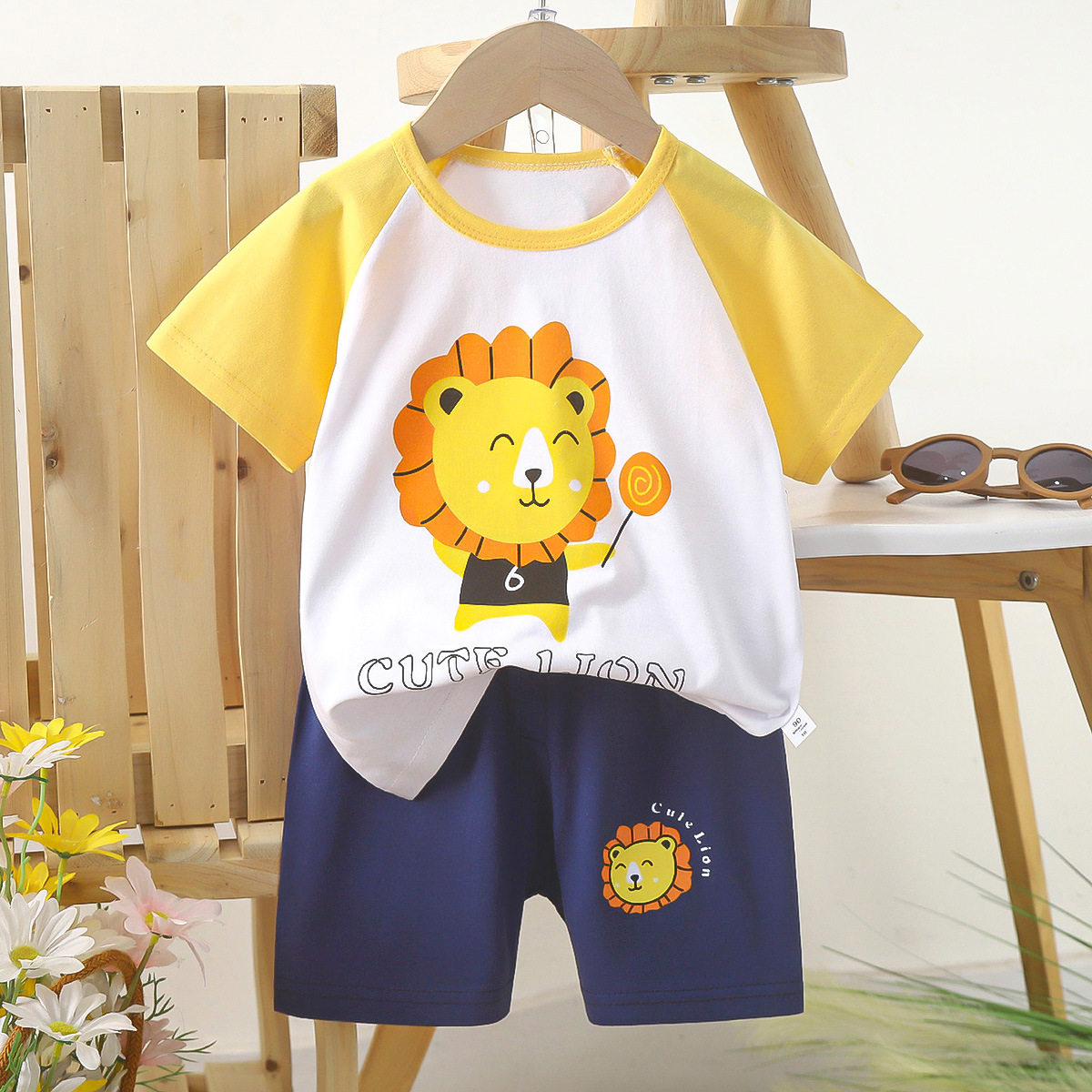 kids cotton short sleeve t shirt & shorts set cute cartoon summer outfit kids cotton short sleeve t shirt & shorts set cute cartoon summer outfit