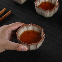 Celadon owner Cup Single Cup Longquan pure handmade ice cracked ceramic lard frozen Gokao kiln Kung Fu Tea Cup home