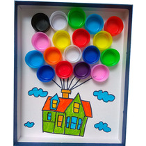 Plastic lid painting bottle cap painting shoe box cover painting turn waste into treasure waste use environmental protection handmade flying house travel notes A4