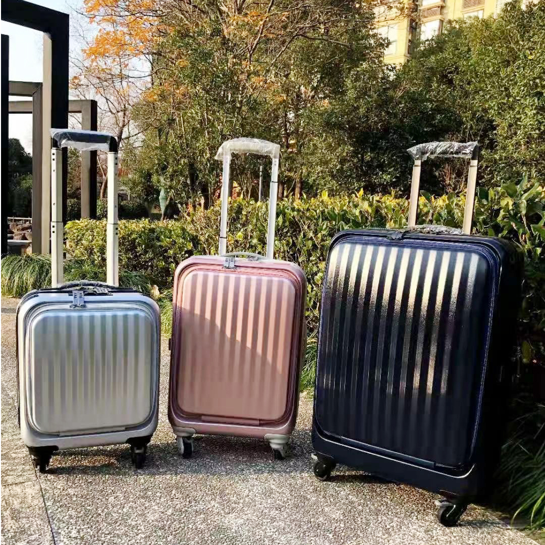 High-value Japanese foreign trade trolley case small side open suitcase female niche design aircraft luggage can be boarded