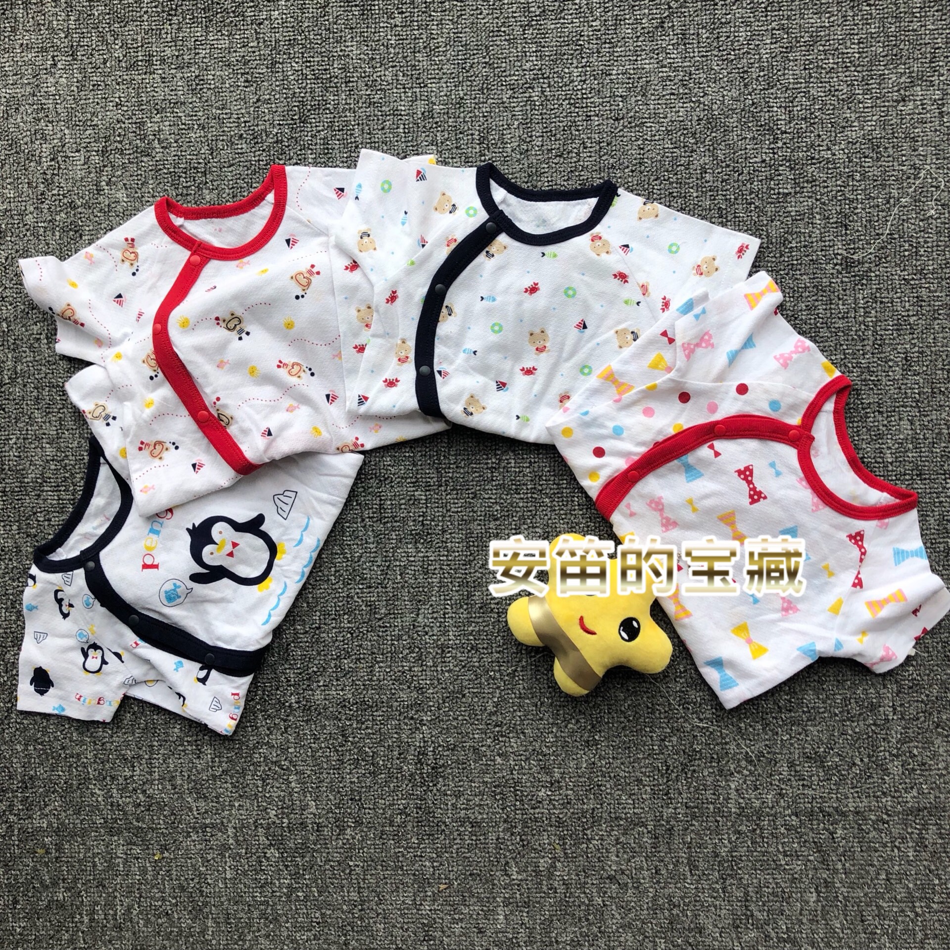 Clearance cotton short-sleeved mesh breathable thin newborn baby romper jumpsuit