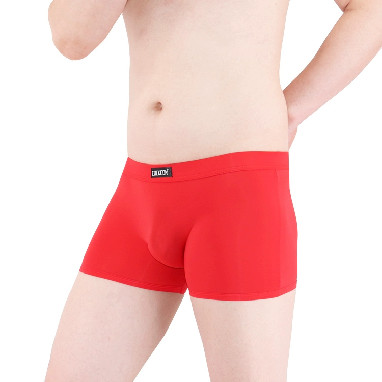 Đồ lót nam Men Ice Silk Boxer One Piece Middle Eo Kiểu dáng liền mạch Unisex Slim Quần Vui Đầu quần sịp đùi