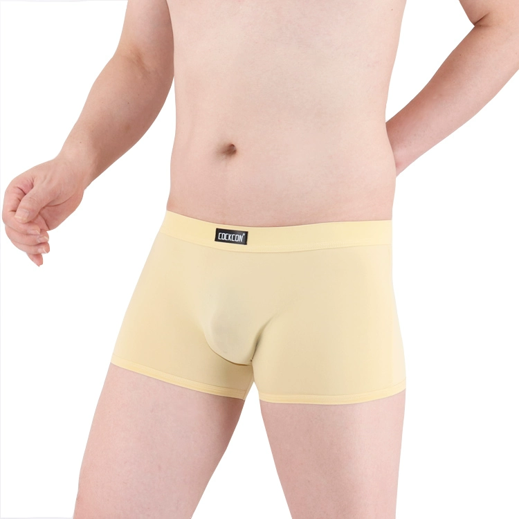 Đồ lót nam Men Ice Silk Boxer One Piece Middle Eo Kiểu dáng liền mạch Unisex Slim Quần Vui Đầu quần sịp đùi